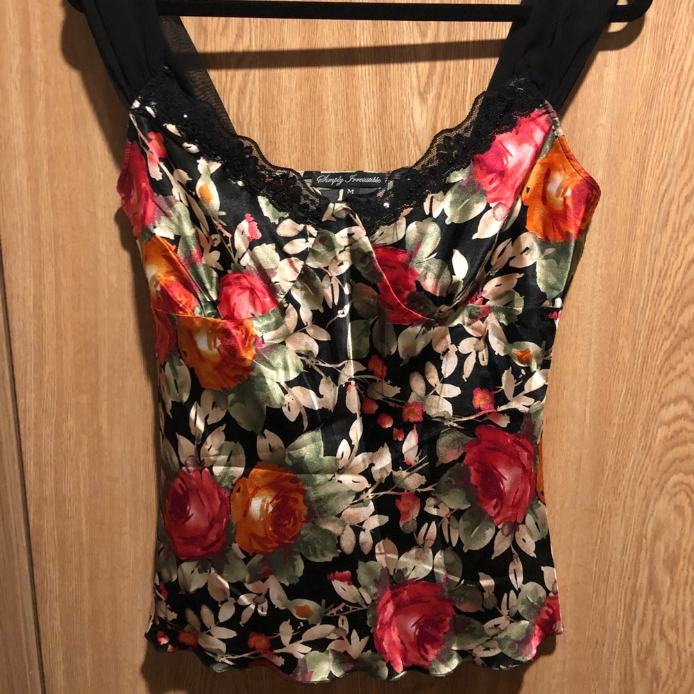 Satin floral top